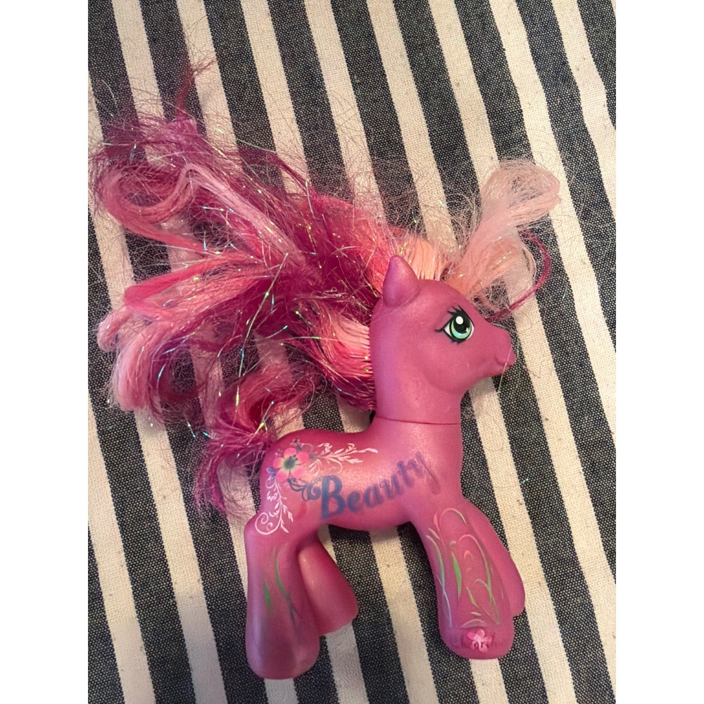 Hasbro My Little Pony G3 Pink Beauty 25th Anniversary Pink Tinsel Hair 2007 Toy